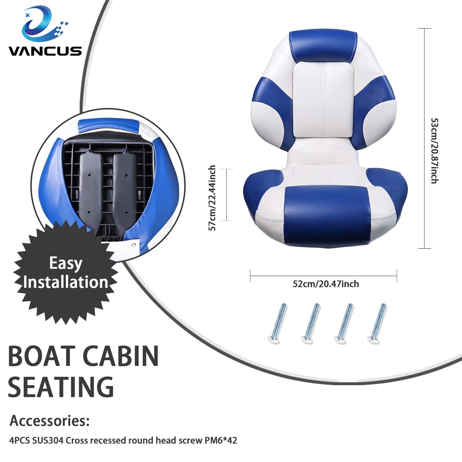 Heavy High Back Passenger Seat Single Folding Bost Seat