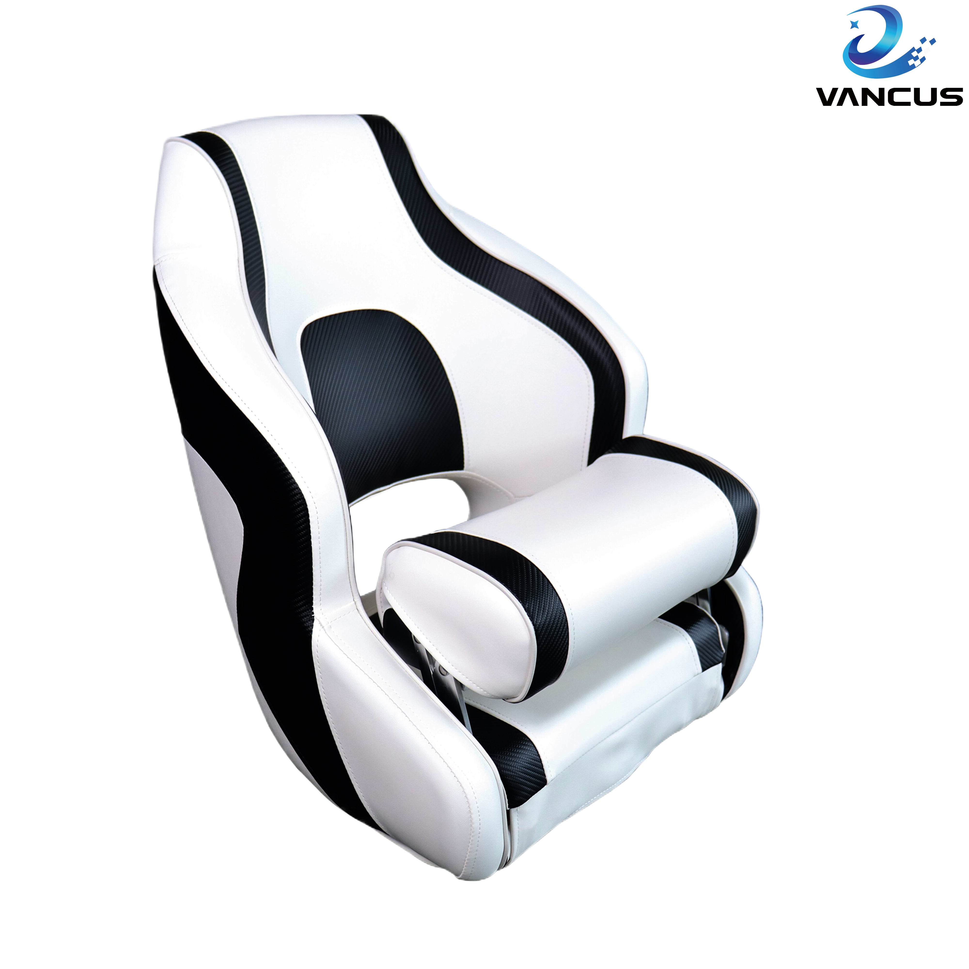 1PC High back boat seat black Captain Boat bucket seat with Adjustable leg rest
