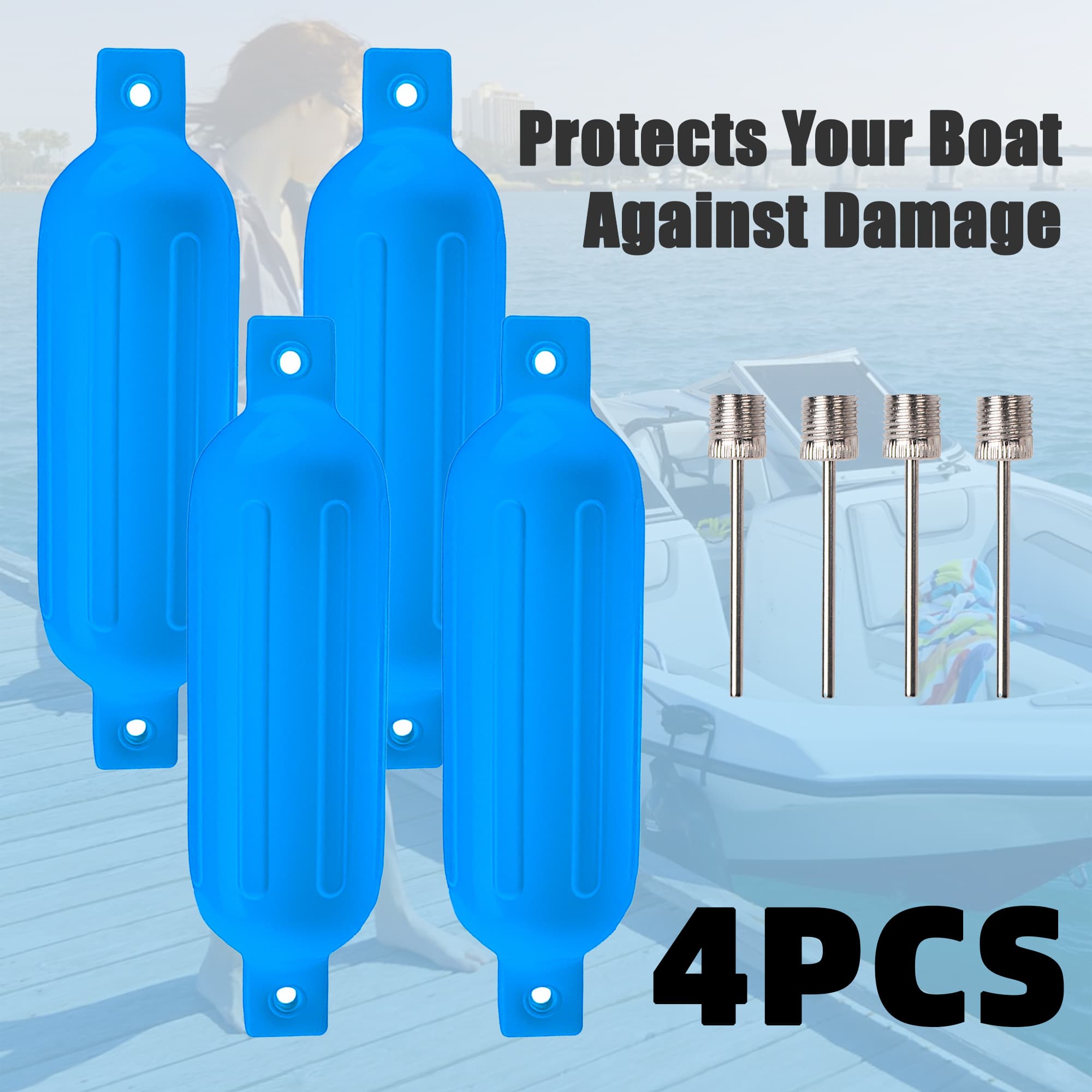 4 pcs blue boat fenders