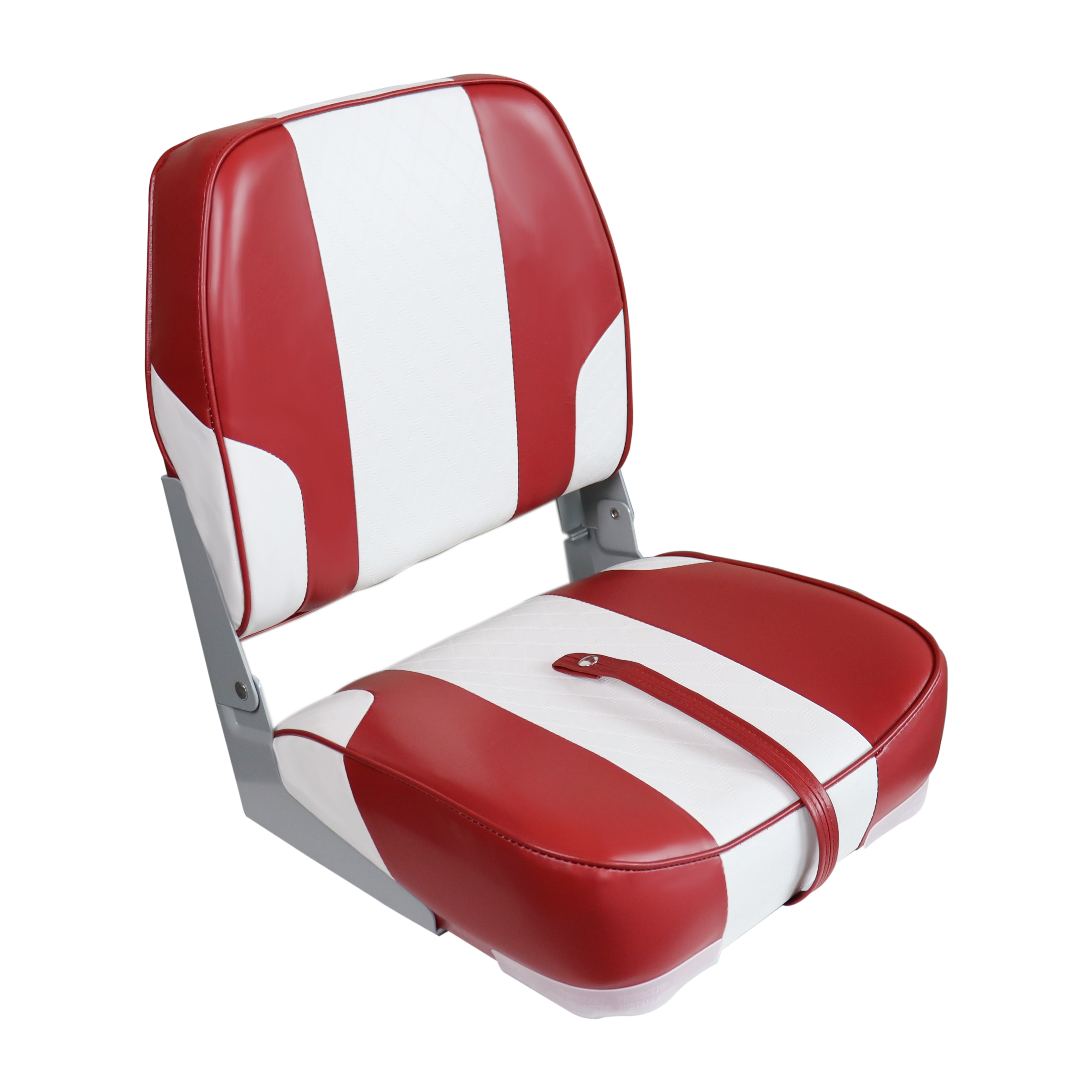 2 pack Red Marine Passenger Seat Low Back Fishing Bost Seat Single Folding Seat