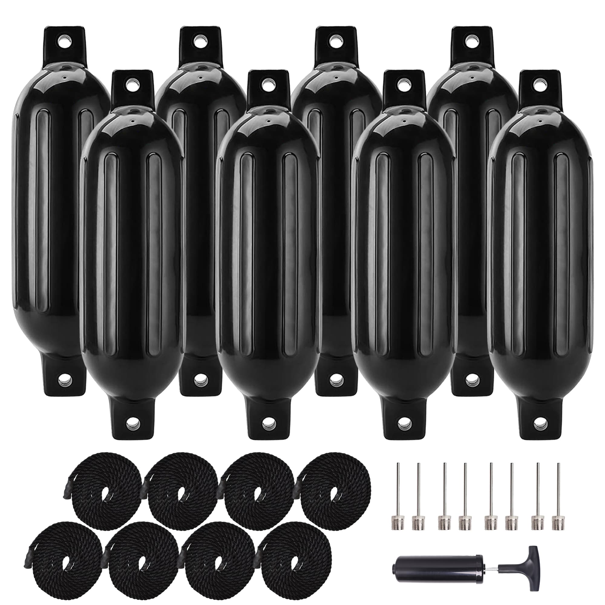 8 pack black boat fenders