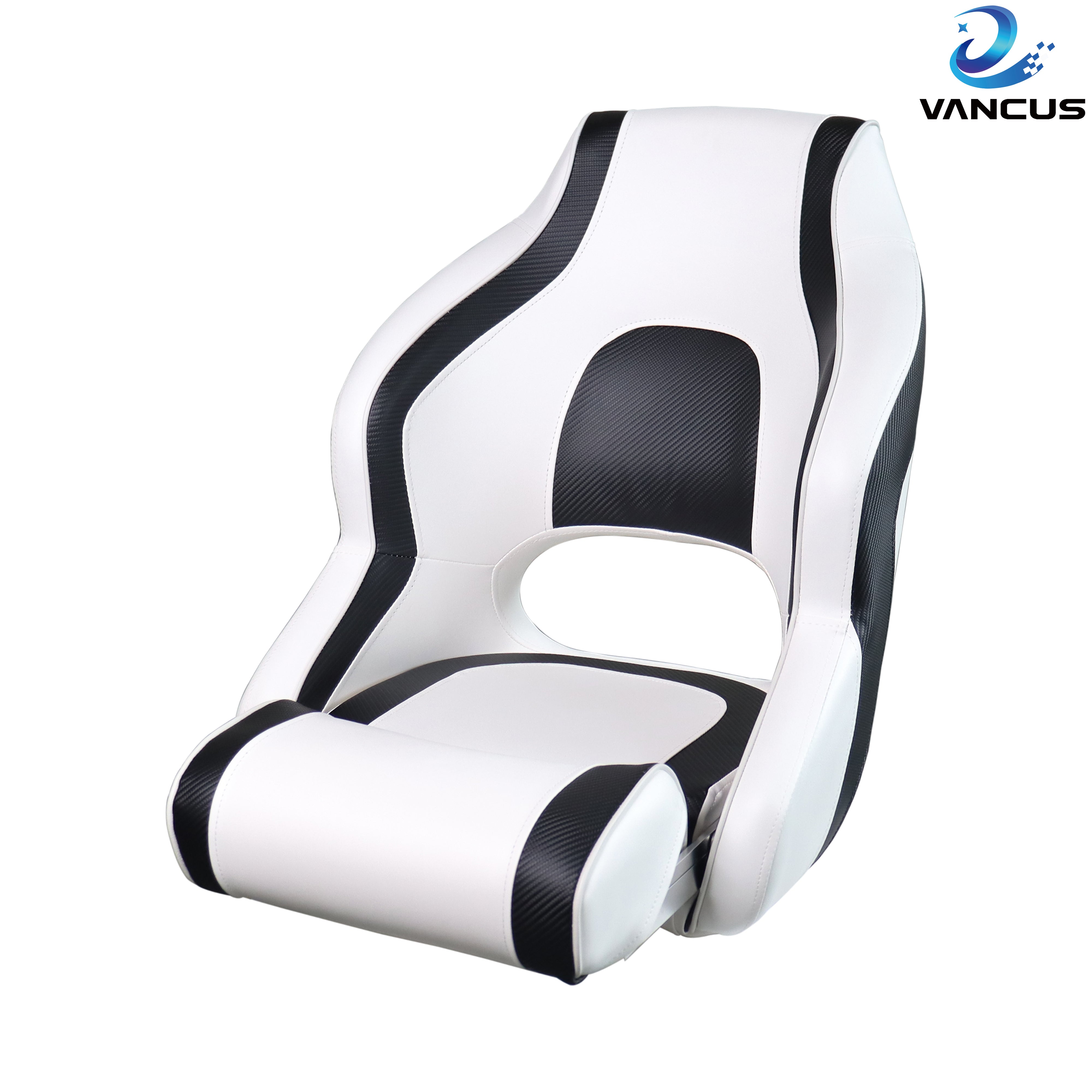 1PC High back boat seat black Captain Boat bucket seat with Adjustable leg rest