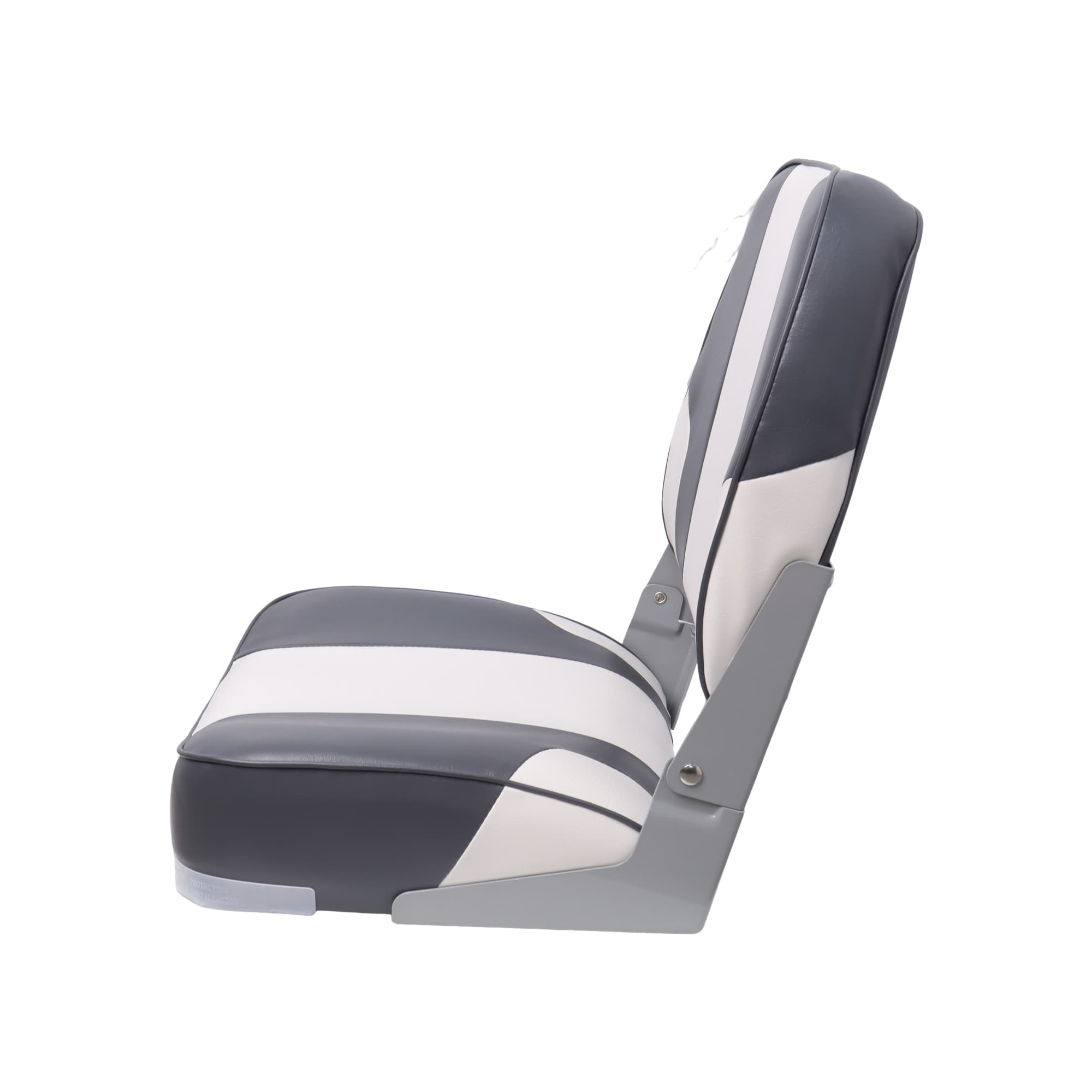 2 pack Gray Marine Passenger Seat Low Back Fishing Bost Seat Single Folding Seat