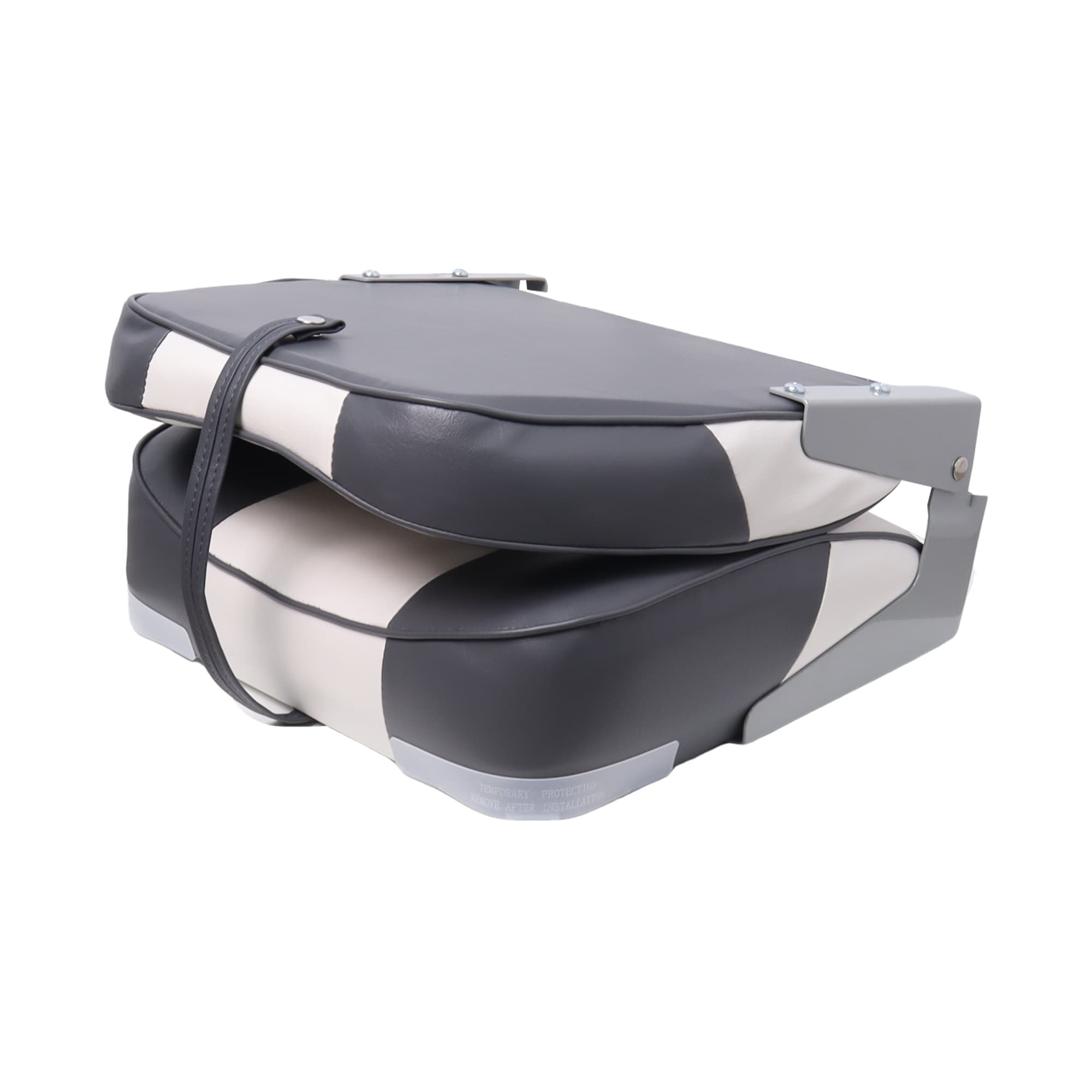 2 pack Gray Marine Passenger Seat Low Back Fishing Bost Seat Single Folding Seat