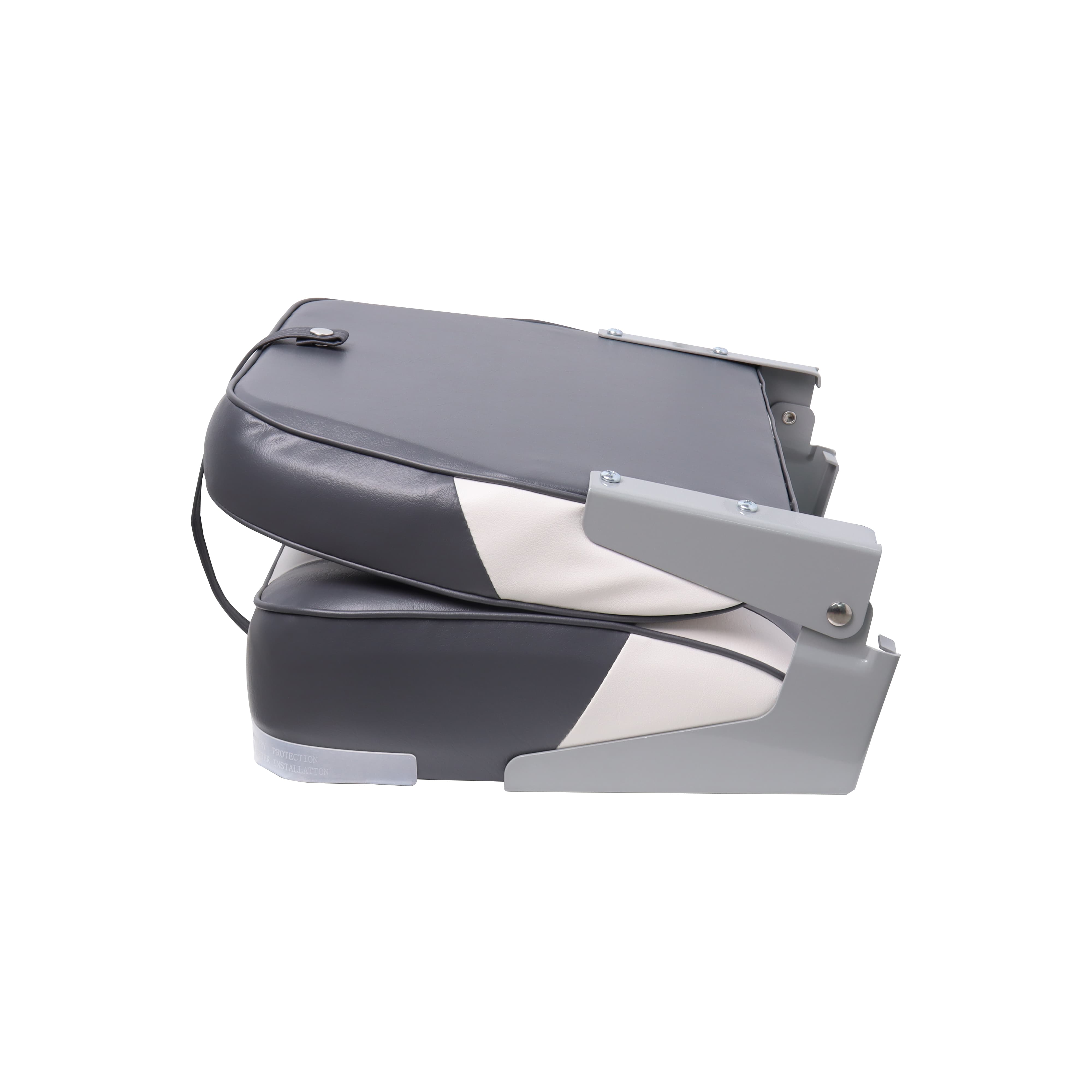 2 pack Gray Marine Passenger Seat Low Back Fishing Bost Seat Single Folding Seat