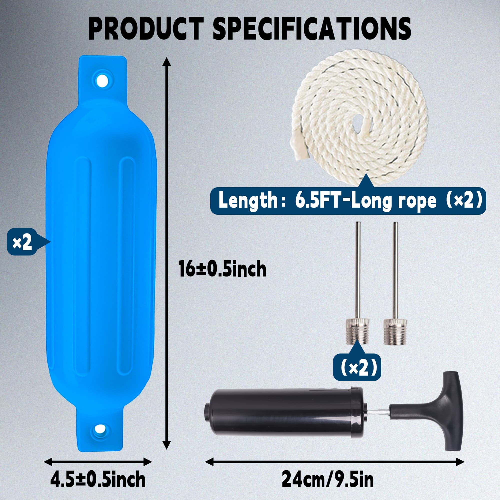 Marine blue boat fender 2 pack Accessories
