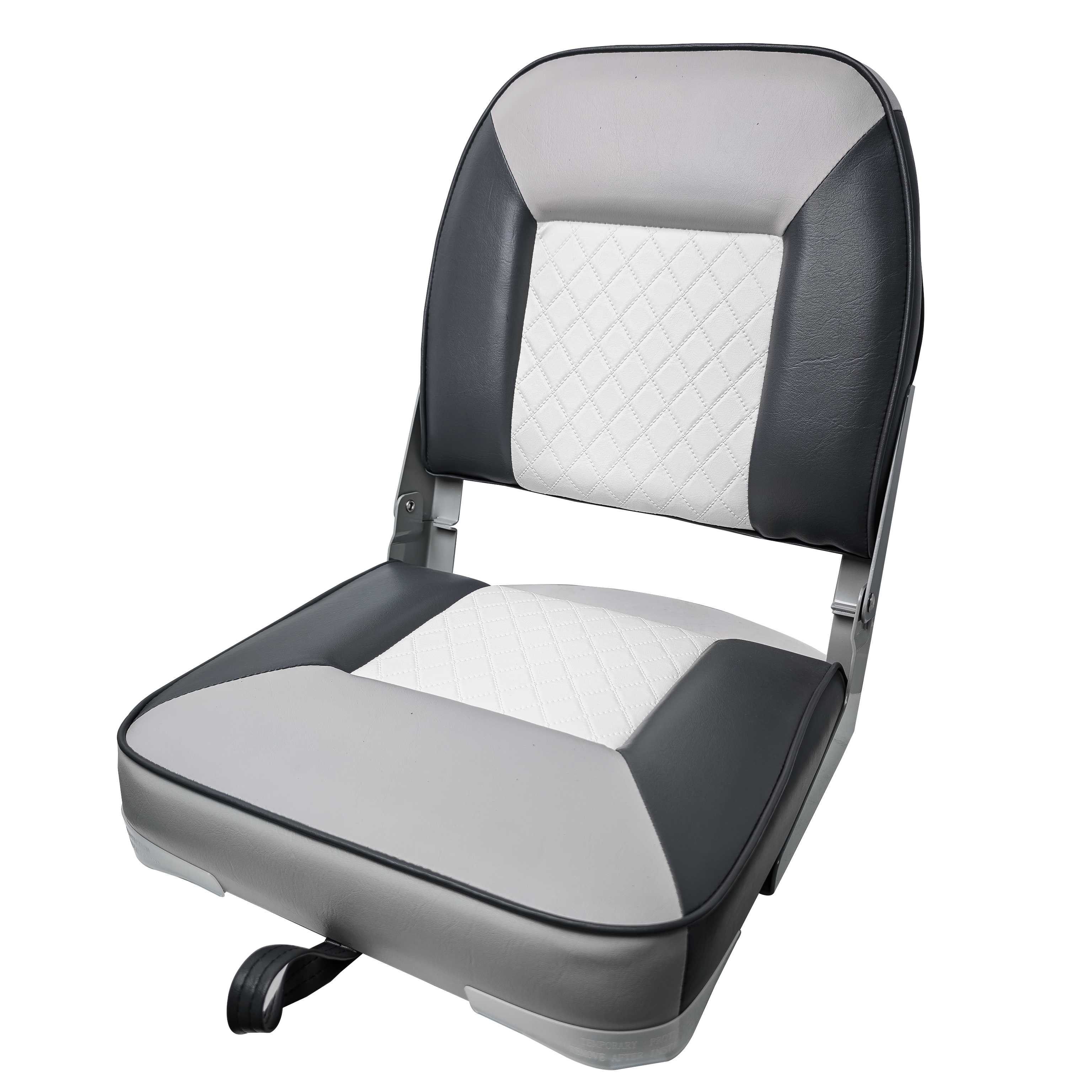 Gray Low Back fishing boat seats Fold down Jon Boat Chair With Soft Sponge Pad