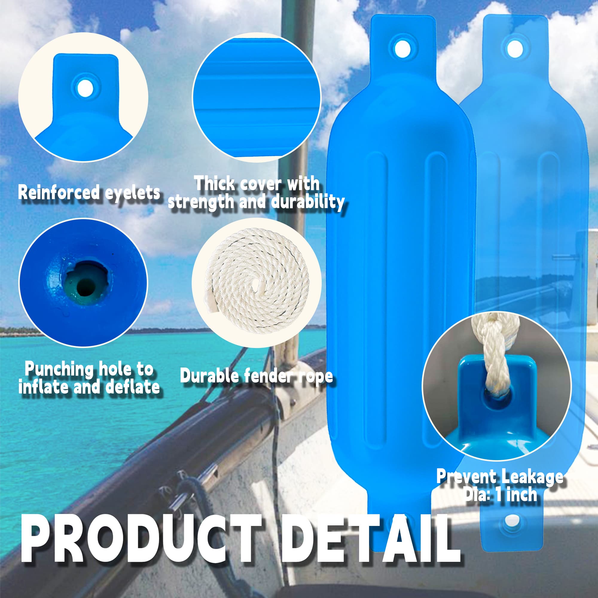 blue boat fender details