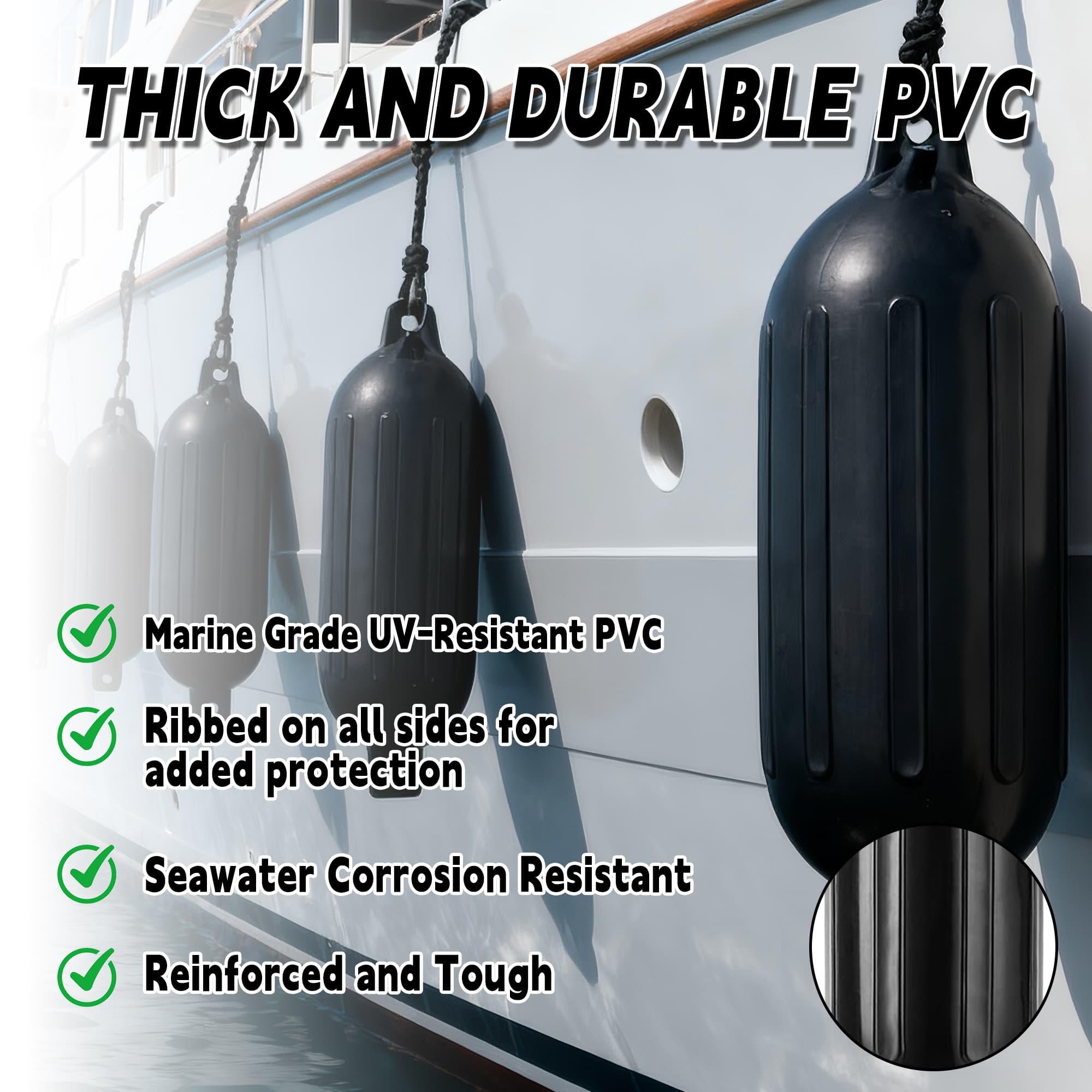 pvc black marine fenders
