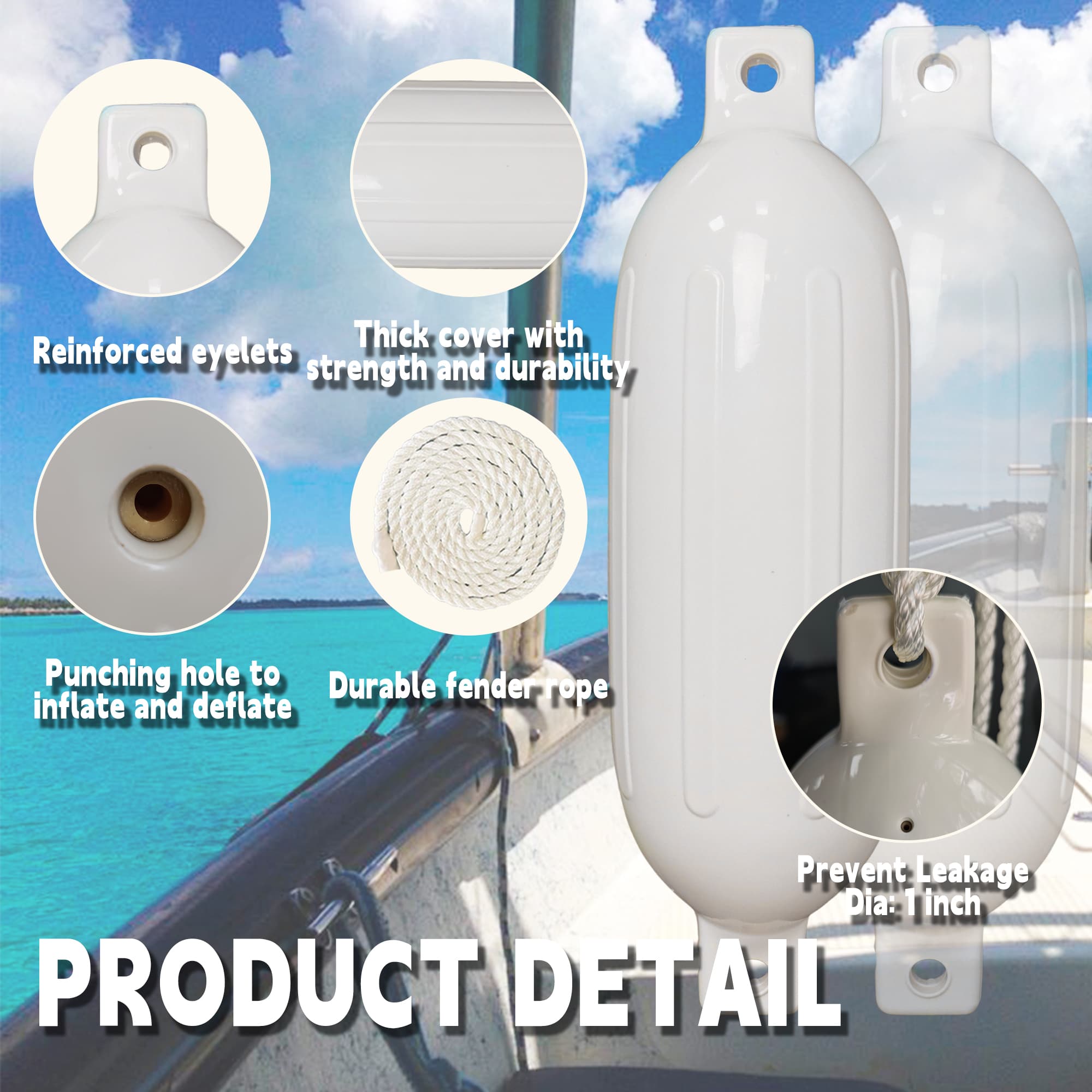 white boat fender details